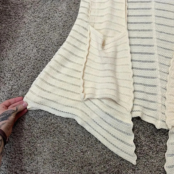 Anthropologie Guinevere Womens Open Cardigan Cashmere Organic Autumn Cream Sz M - Picture 3 of 12
